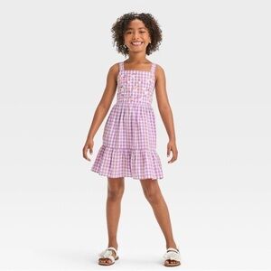 [3/$8] Cat & Jack White and Purple Ruffled Smocked Sundress